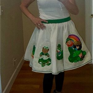 St.Patricks Day Vintage Skirt Handmade Vintage with Petticoat